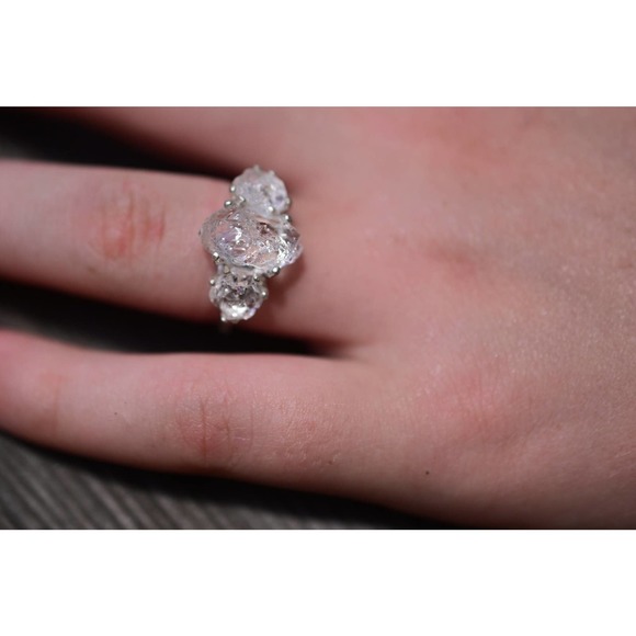 Unique Engagement Ring, Diamond Ring, raw stone ring, Anniversary Ring, … - Picture 2 of 5